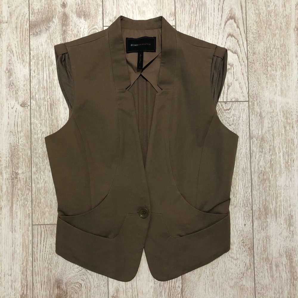 BCBGMAXAZRIA brown cotton vest size S